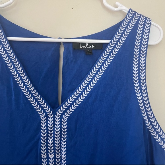 Blue Sleeveless Lulu’s Dress - Picture 3 of 3